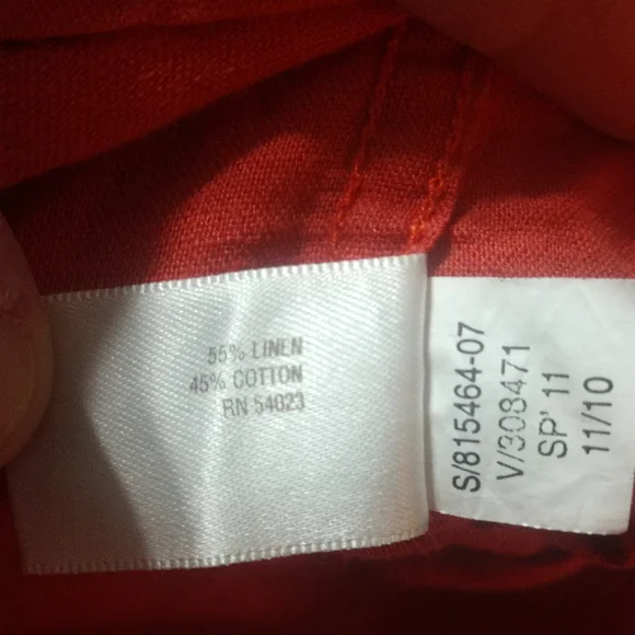 2/$15 Old Navy 55% Linen Men's XXL Long Sleeve Button Down Shirt - Picture 4 of 4